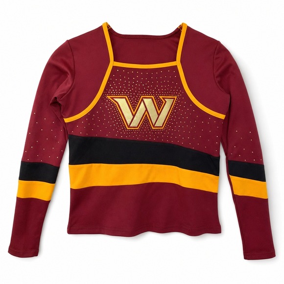 Epic Performance Wear Tops - Washington Commanders Pro NFL Cheerleader Uniform Top Burgundy Gold Long Slv / M